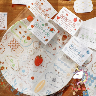Sticker hình dán họa tiết trong suốt trang trí sổ bullet journal planner