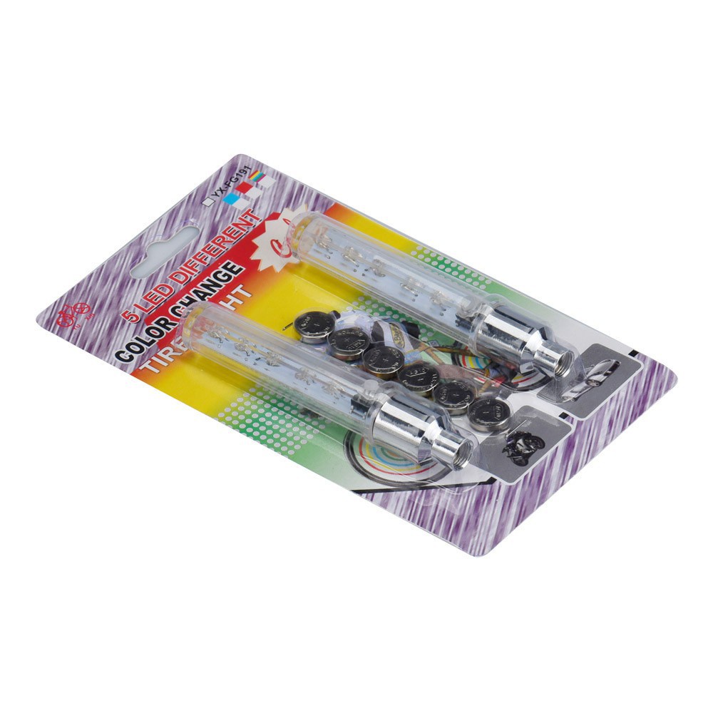 Bộ 2 Đèn Led 5 Bóng Gắn Van Bánh Xe Đạp/Xe Máy/Ô tô-❤star Đèn LED gắn van bánh xe 5 bóng ▲▲