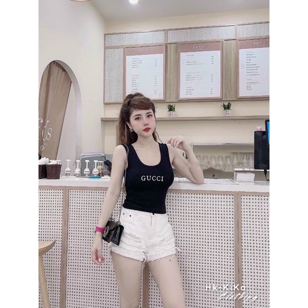 ÁO BA LỖ SÁT NÁCH CROPTOP BODY GU.CCI CHUẨN L1  ảnh thật