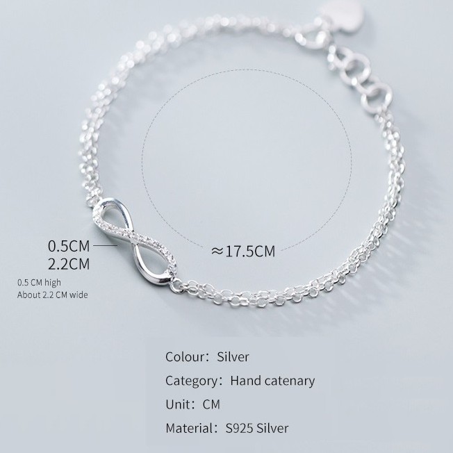 [Freesize] Vòng Tay/Lắc Tay Nữ Bạc 925 ERA SHOP 077900 - Vòng Vô Cực Đơn Giản, Tinh Tế, Sang Trọng, Siêu Rẻ Đẹp