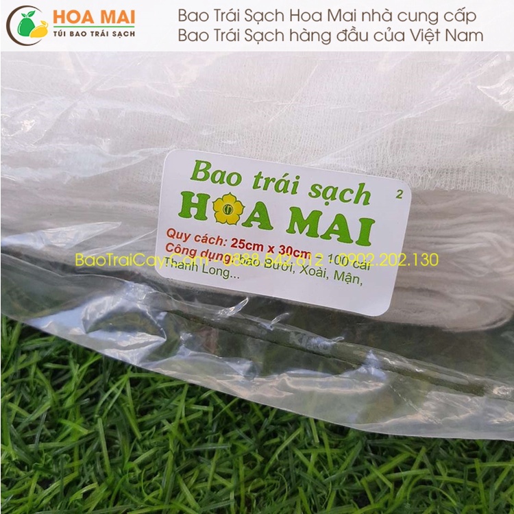 100 cái Túi bao bưởi nhỏ 25x30 lưới mùng - hàng chính hãng Hoa Mai