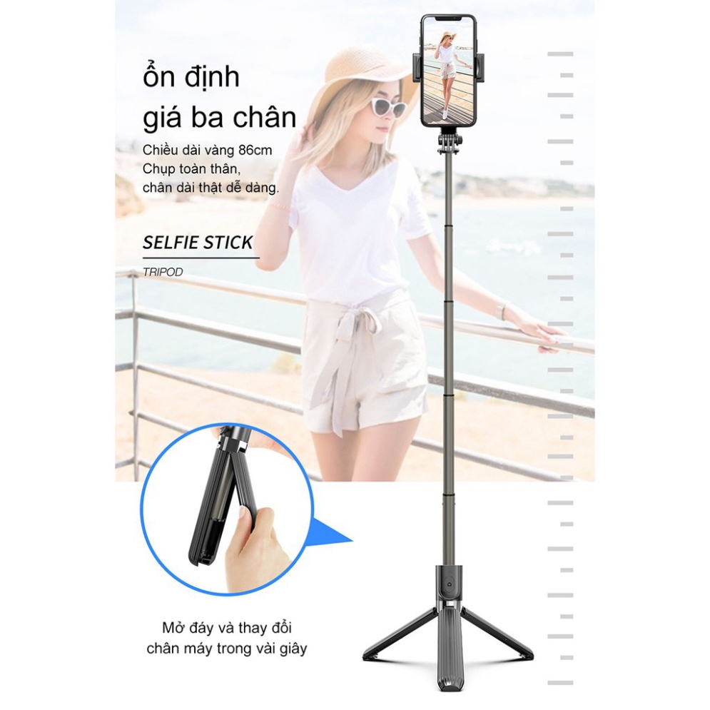 GIÁ GIẢM SÂU 【BH 1 ĐỔI 1】Tay Cầm Chống Rung Điện Tử Gimbal L08 Có Bluetooth - Gimbal Điện Thoại Chống Rung - Có Chân Đỡ 