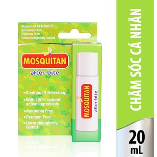 Lăn làm dịu vết muỗi đốt, côn trùng cắn giúp giảm ngứa, rát, sưng an toàn và dịu nhẹ cho da  Mosquitan Ý 20ml