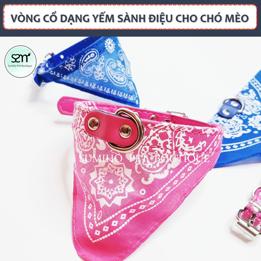 Vòng cổ dạng yếm cho chó mèo (cho các bé có vòng cổ 21-33cm) (Giao màu ngẫu nhiên)