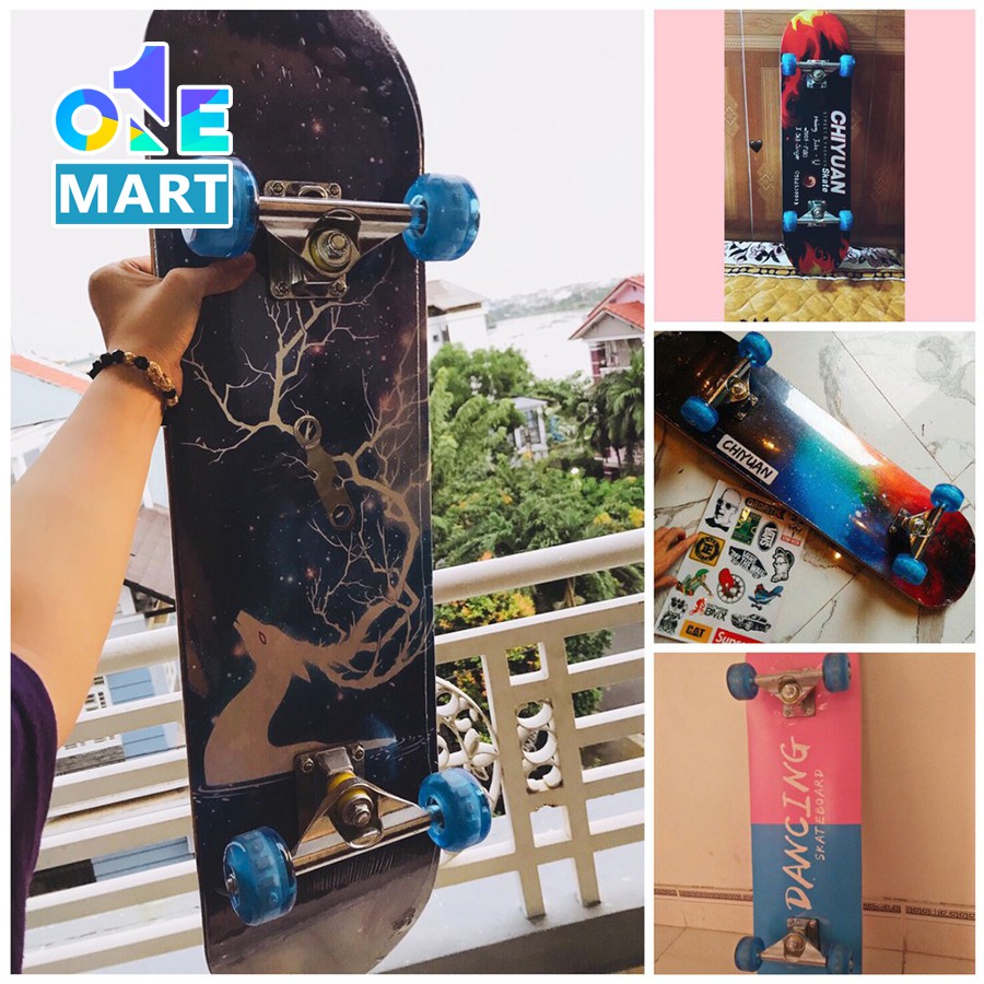 Ván Trượt Skateboard Thể Thao Cao Cấp Có Đèn Led Phát Sáng Nhiều Màu Sắc