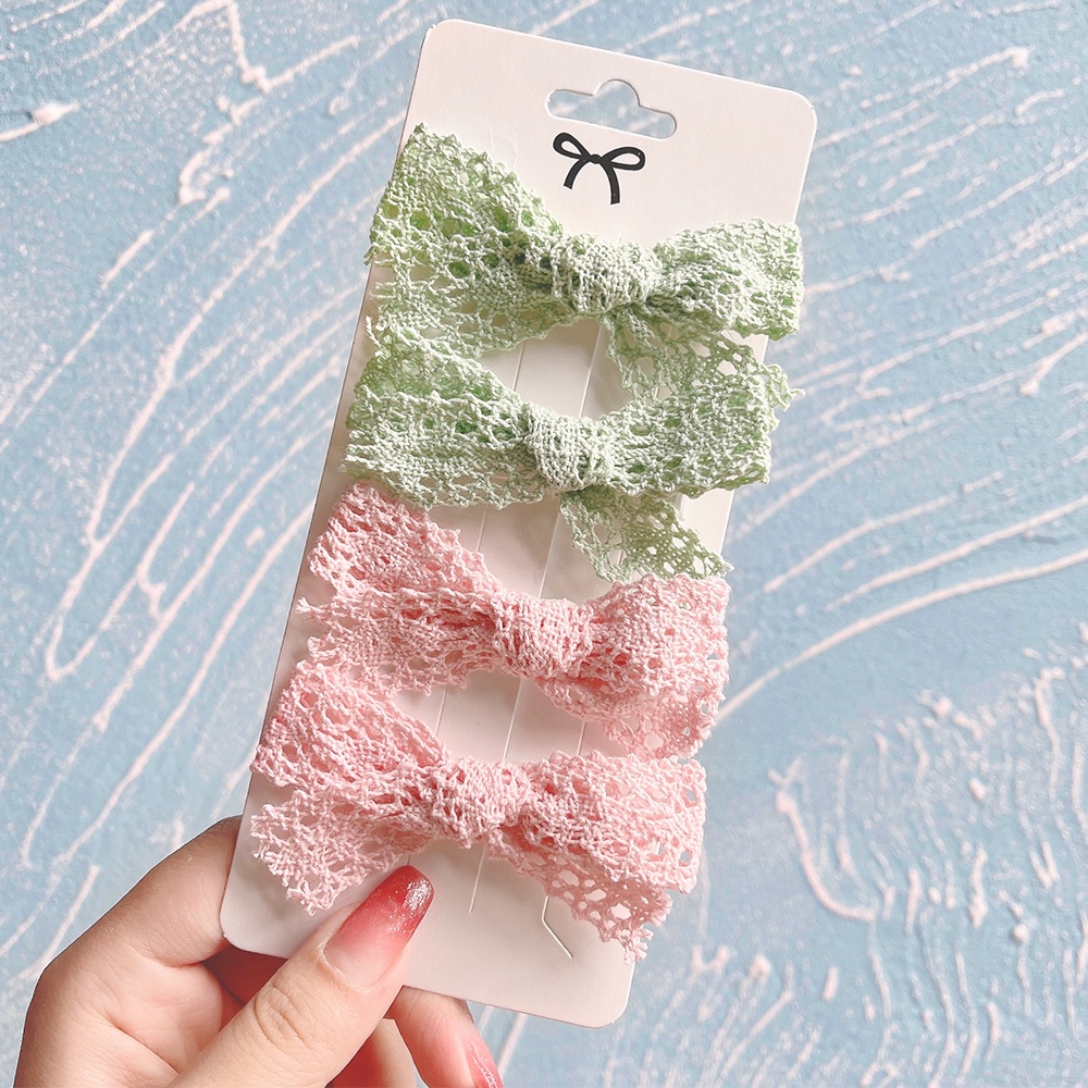 RainBow Bows Set 4 Kẹp Tóc Nơ Xinh Xắn Dành Cho Bé Gái