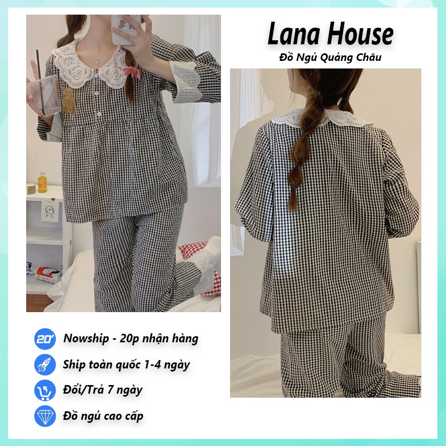 Đồ ngủ nữ pijama cao cấp tay dài quần dài big size dễ thương mặc nhà chất thô hàn mềm mịn PJMDAII03
