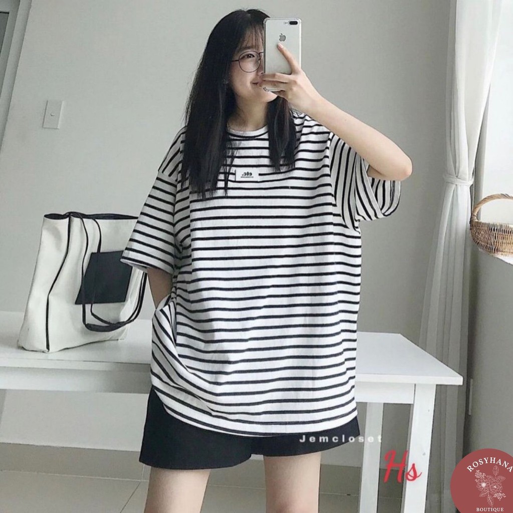 Bộ Sọc Ngang Tay Lửng Quần Cạp Cao Chất Liệu Su Mềm _ROSYHANA_CÓ ĐÁNG GIÁ VÀ VIDEO