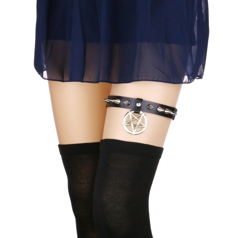 Vòng Cổ Choker Da Pu Đính Gai Kim Loại Phong Cách Punk Unisex