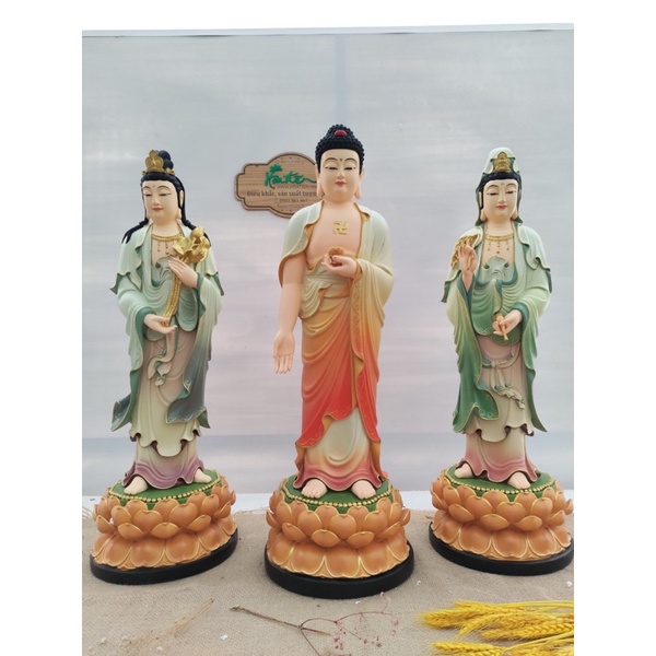Bộ 03 Tượng Tây Phương Tam thánh cao 70cm