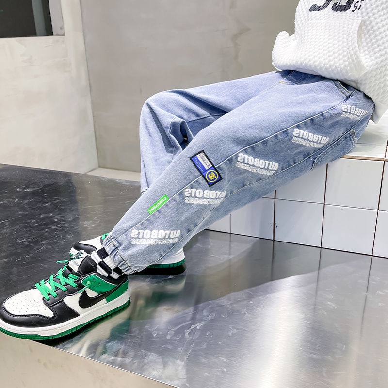 [Grow Up with You] Quần Jean Ống Rộng Phong Cách Mới Mùa Xuân Thời Trang Dành Cho Bé Trai 2022