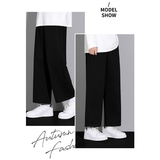 Quần baggy kaki trơn lưng thun ống xuông rộng nam nữ Kiểu basic ullzang unisex 3 màu đen,kem,ghi thời trang