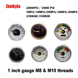 1 đồng hồ đo áp suất sơn 5mpa/10mpa/20mpa/30mpa/40mpa/2000psi/3000psi m8/m10