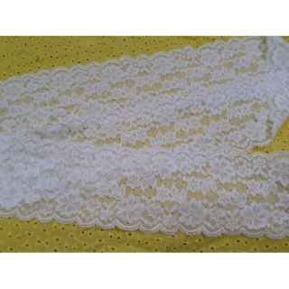 [PHỤ LIỆU MAY GIÁ RẺ] Ren thun Hàn Quốc bản 8cm (màu kem - 5.000đ/m) (sỉ lẻ giá như nhau)