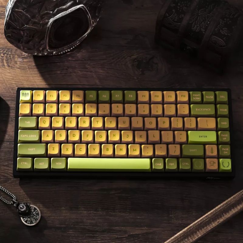 Keycap cho bàn phím cơ profile XDA hỗ trợ layout MacOs - mẫu Golden Wheat