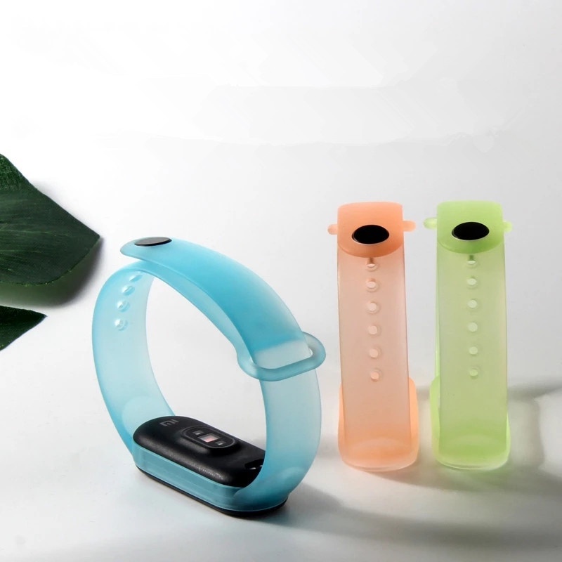 Dây Đeo Thay Thế Chất Liệu Silicon Màu Trơn Cho Xiaomi Mi Band 7 6 5 4 3