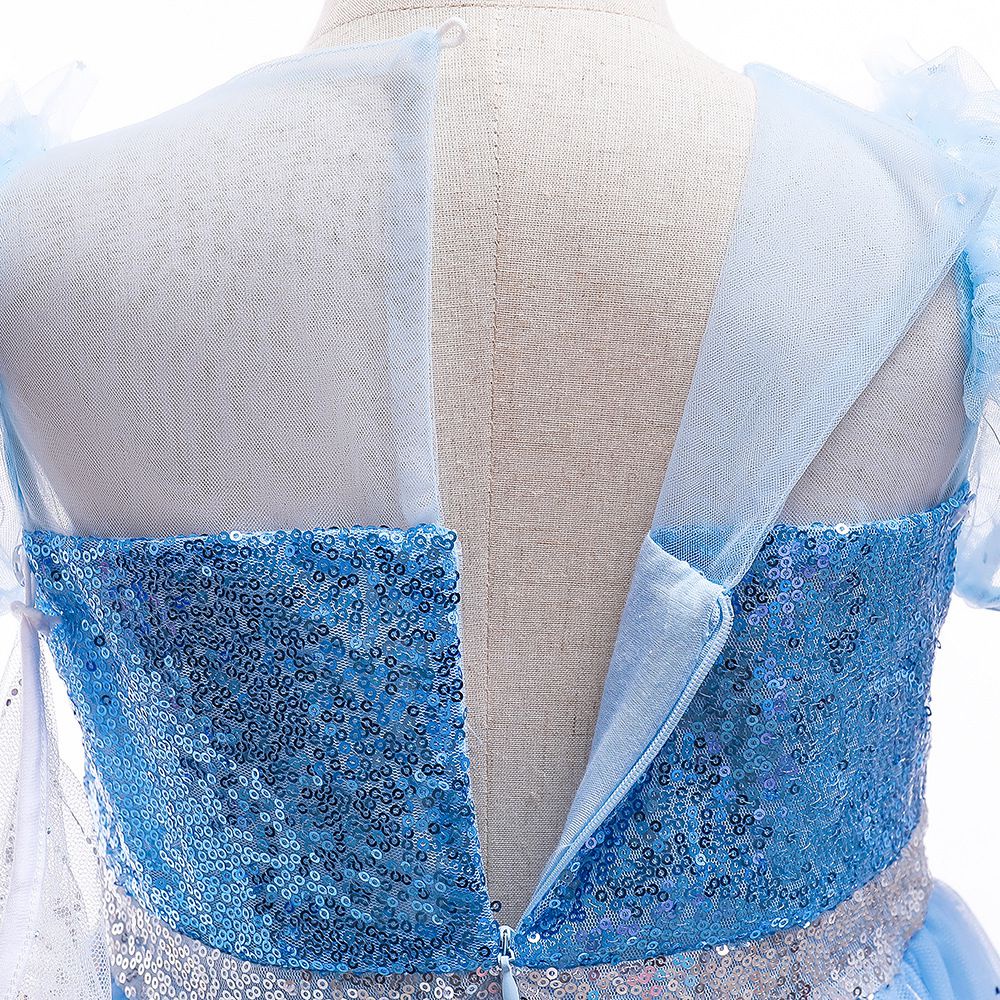 Đầm lưới đính kim sa lấp lánh cosplay công chúa Frozen Elsa bữa tiệc mùa hè Halloween Christmas cho bé gái 2-10 tuổi