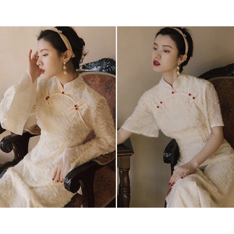 Sườn xám tiểu thư váy cổ điển vintage