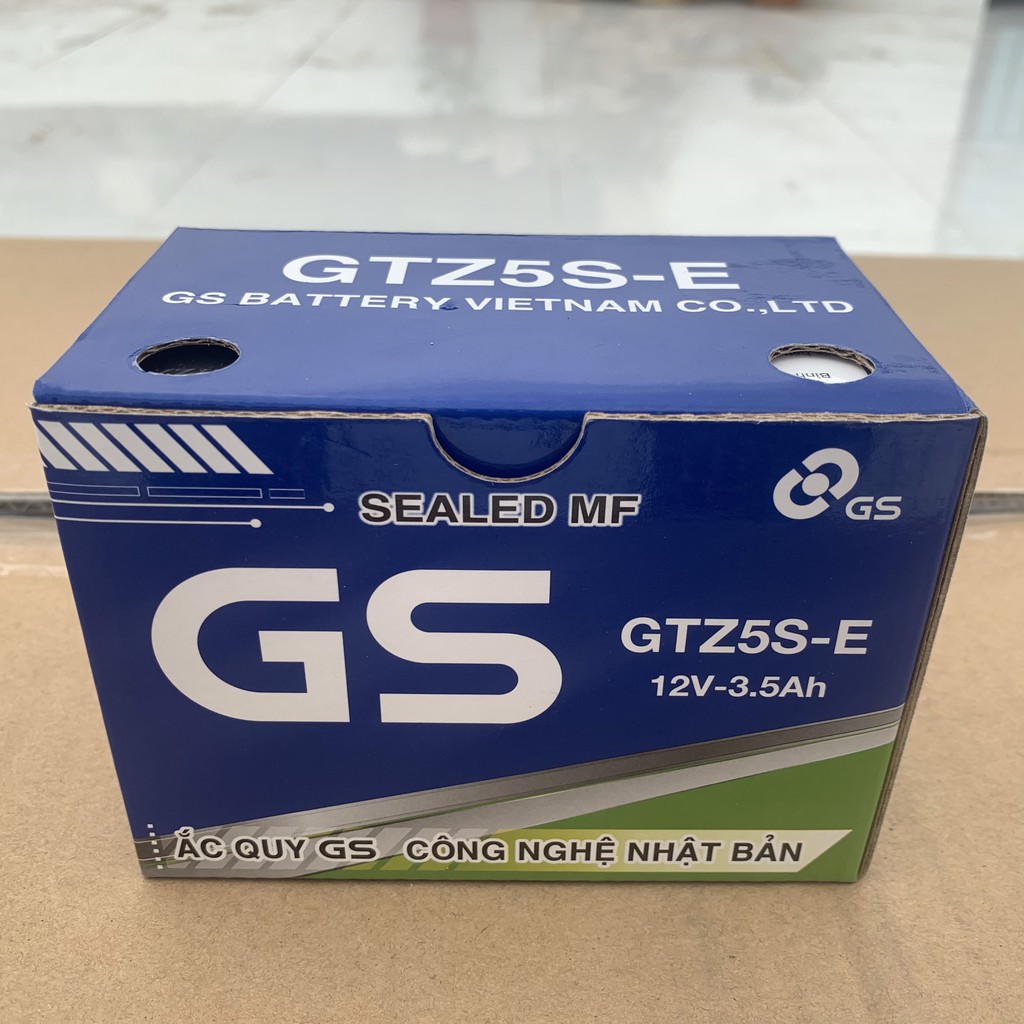 Bình ắc quy khô GS GTZ5SE 12V-3.5AH ắc quy xe máy Wave RS, Airblade| Air Blade, Future Neo, Exciter