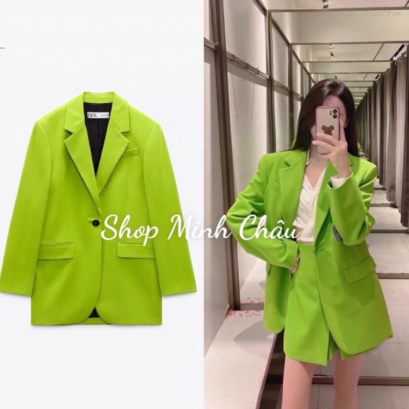(Order) Áo khoác brazer xanh bơ Zaaarrra