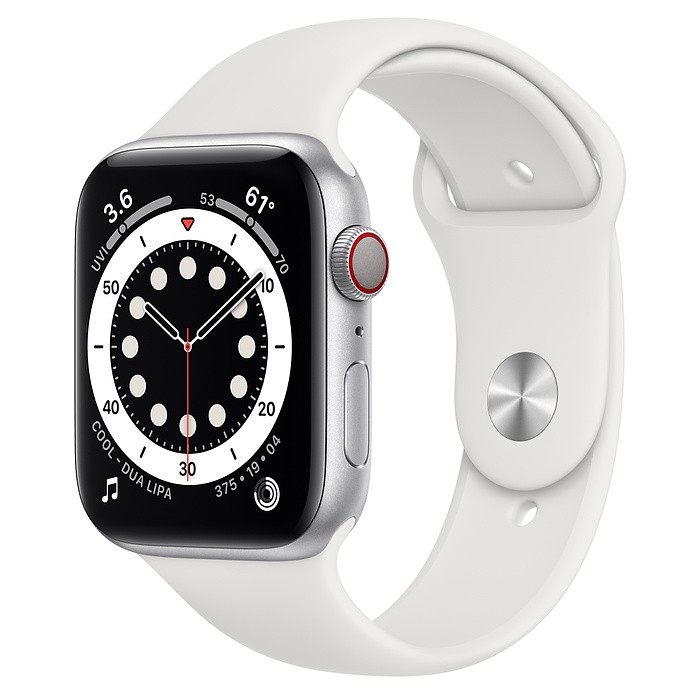 Đồng hồ thông minh Apple Watch Series 6 GPS + Cellular 44mm MG2C3 Silver Aluminium Case with White Sport Band