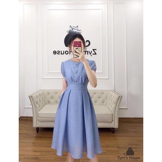 Váy Đũi Cúc Bọc - Đầm Dự Tiệc