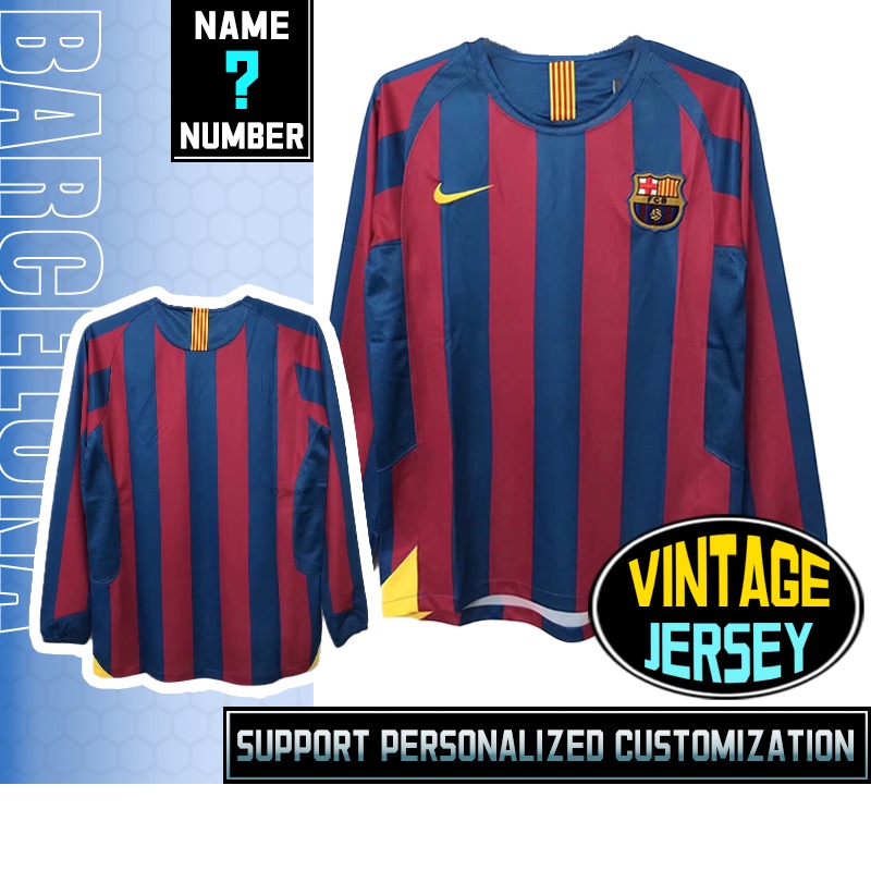 Áo Thun Bóng Đá Dài Tay Đội Tuyển Barcelona 2006 s-2xl