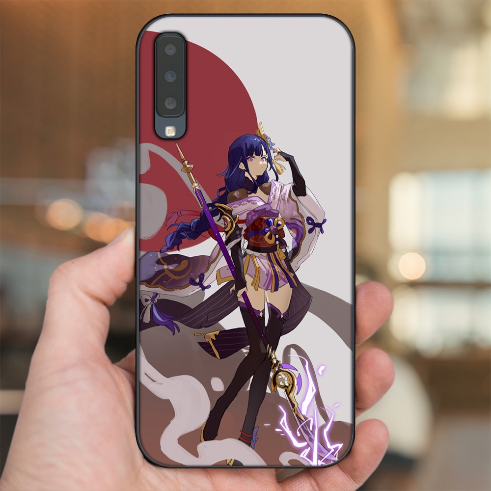 Ốp lưng Samsung A7 2018 viền đen in hình Raiden Shogun Genshin Impact