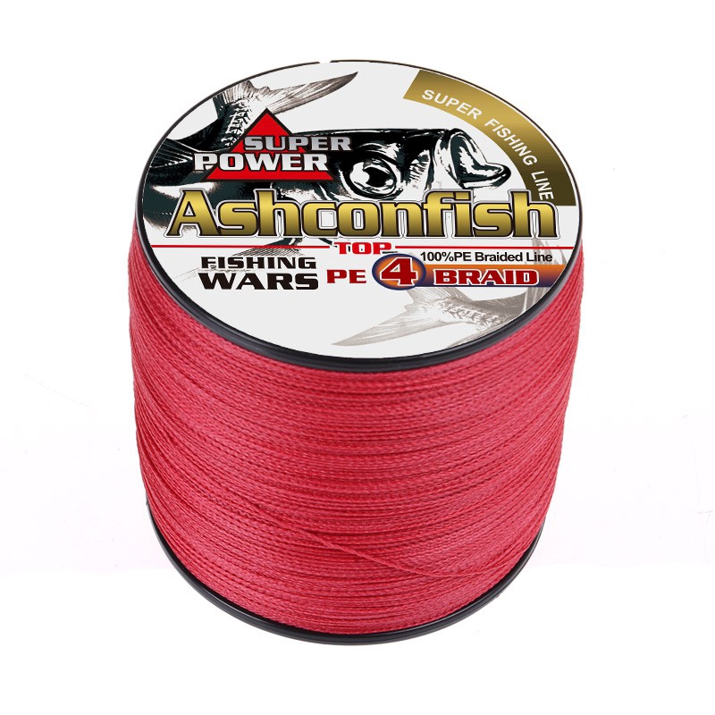 Cuộn Dây Câu Cá Bện 4 Sợi Bện 4 Sợi 1500M X4 Màu Đen Đỏ Cao Cấp