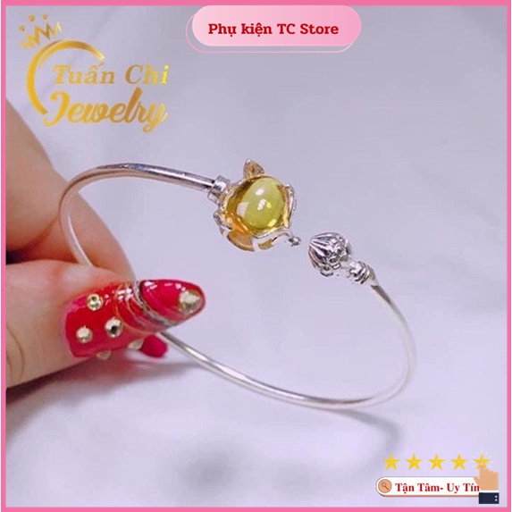 Lắc Tay Bạc Nữ  FREESHIP Vòng Tay Hồ Ly Bạc Ta Kết Hợp Đá Phong Thủy Đủ Màu Theo Mệnh Mang Lại May Mắn