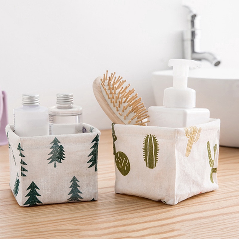 Giỏ lưu trữ đồ dùng gọn gàng bằng chất liệu cotton và vải lanh tiện dụng