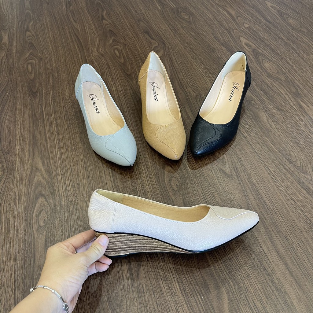 Xuồng da thật đế cao su sọc MT22