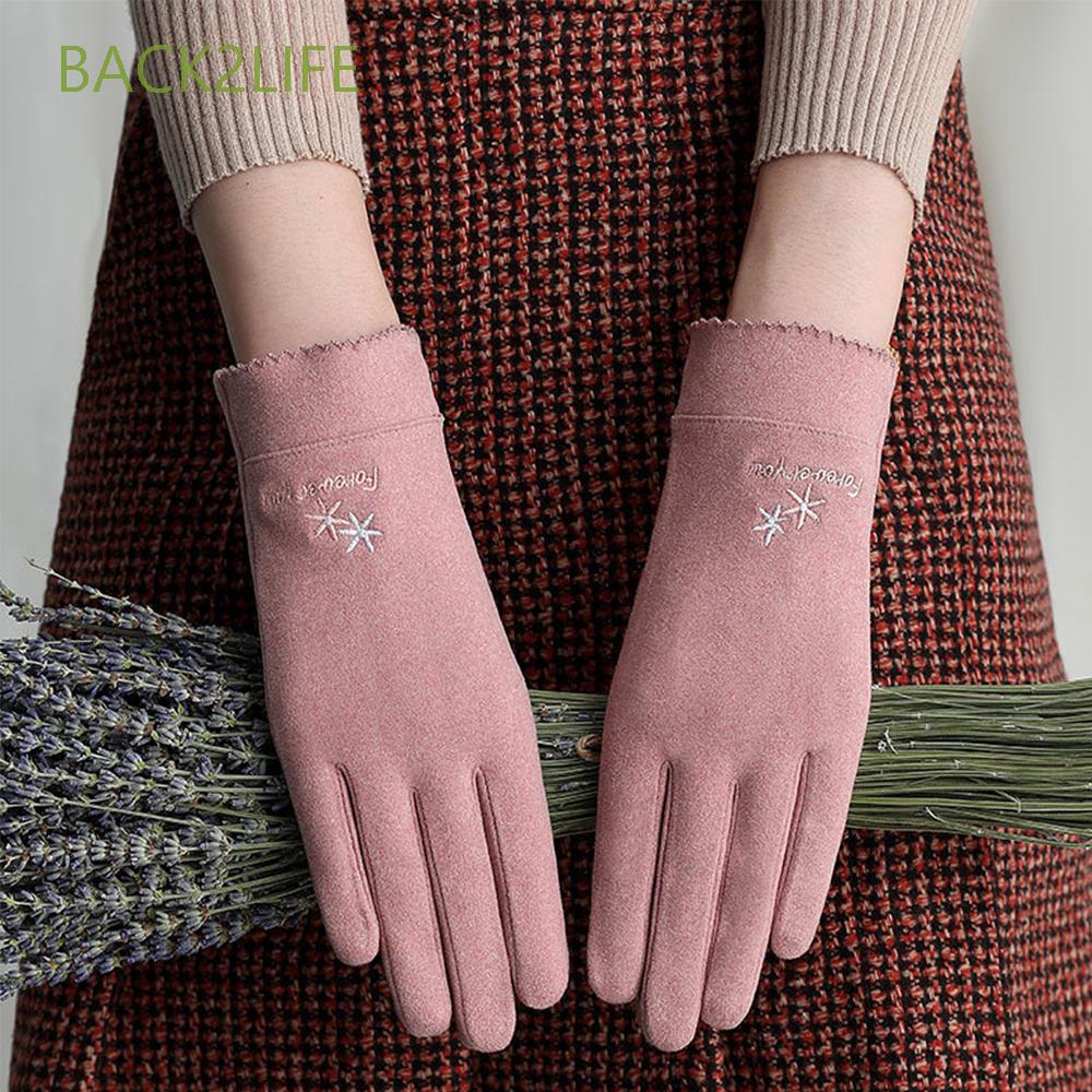 BACK2LIFE Women Touch Screen Gloves New Rinding Gloves Women Gloves Autumn Fashion Driving Outdoors Rinding Ladies Warmer Mittens black/coffee/black