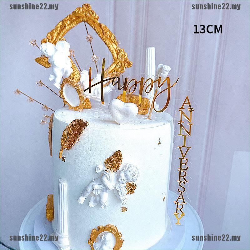 1 Cây Cắm Trang Trí Bánh Kem Hình Chữ Happy Birthday Bằng Acrylic 1 Cái