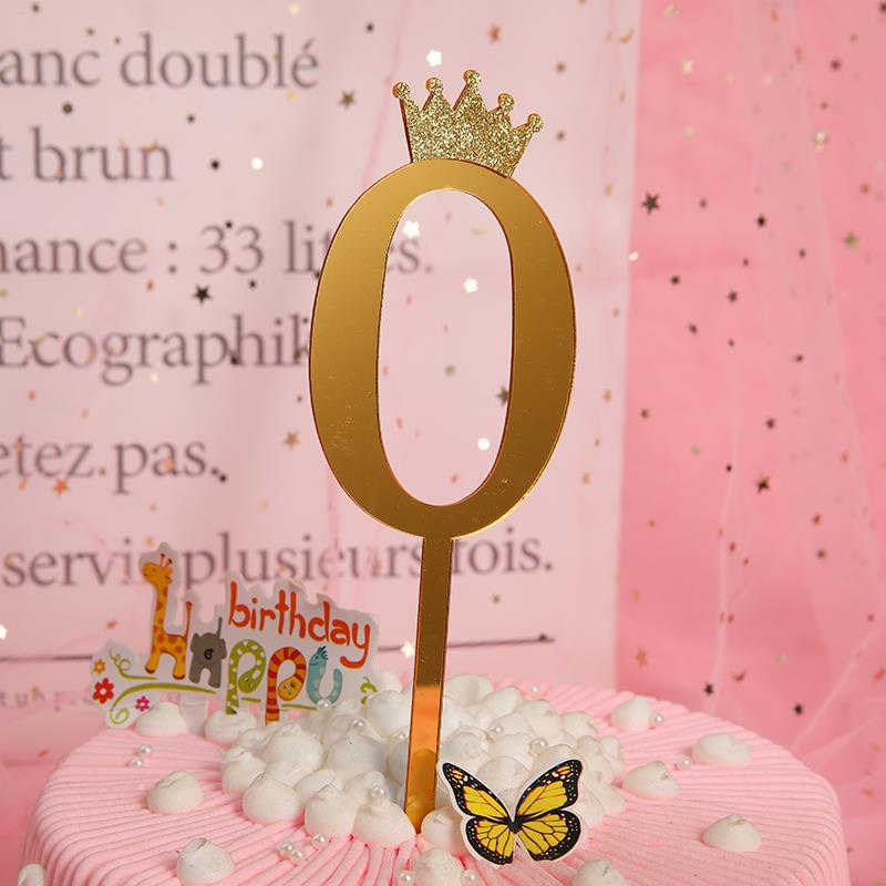 Topper trang trí bánh kem hình chữ số từ 0-9 kích thước 3*10.5cm