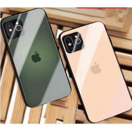 Ốp giả iphone 11 lưng kính viền dẻo 8 màu độ máy trong 5 giây Iphone 6 đến Xs max