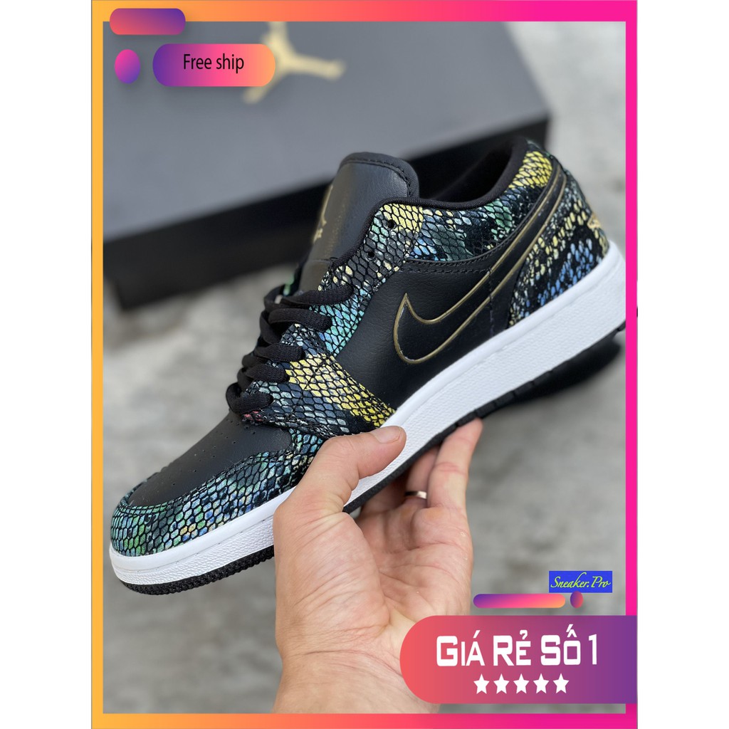 (FULL BOX + QUÀ TẶNG) Giày thể thao Air Jordan 1 Low Multicolor Snakeskin (W) (2020) cổ thấp siêu đẹp dành cho nam và nữ | BigBuy360 - bigbuy360.vn