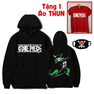 [ RẺ VÔ ĐỊCH ] [KM Khủng ] Mua áo hoodie One Piece Zoro tặng kèm áo thun bịt mặt one piece áo cực chất