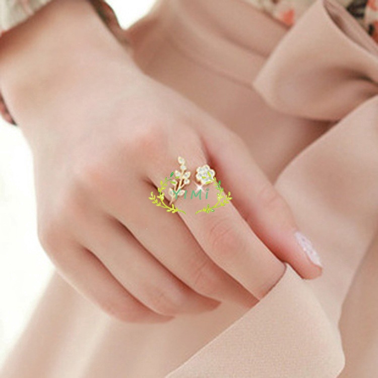 Women's Mini Ring Women's Jewelry Can Be Adjusted Gold-plated Flower Pattern for Gifts❤Yimi❤