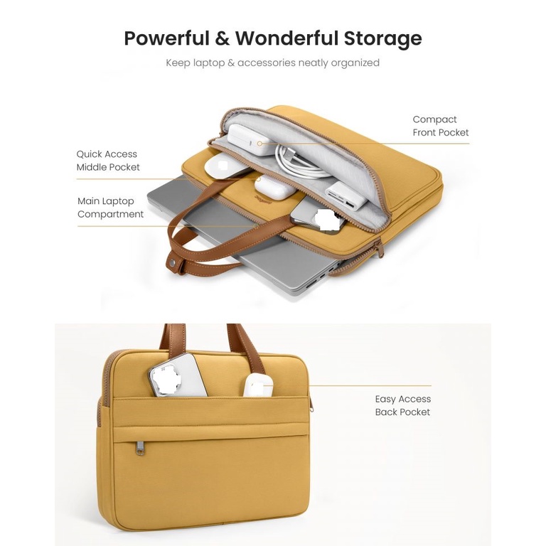 Túi đeo chéo Tomtoc Premium Theher Shoulder bag Mácbook,Laptop 13”/14"- H22 chính hãng