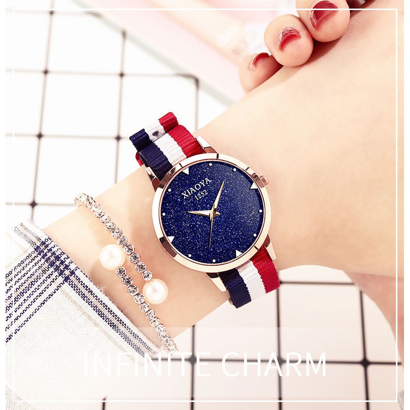 ĐỒNG HỒ NỮ XIAOYA XY-1252 DÂY VẢI CỰC ĐẸP AH435