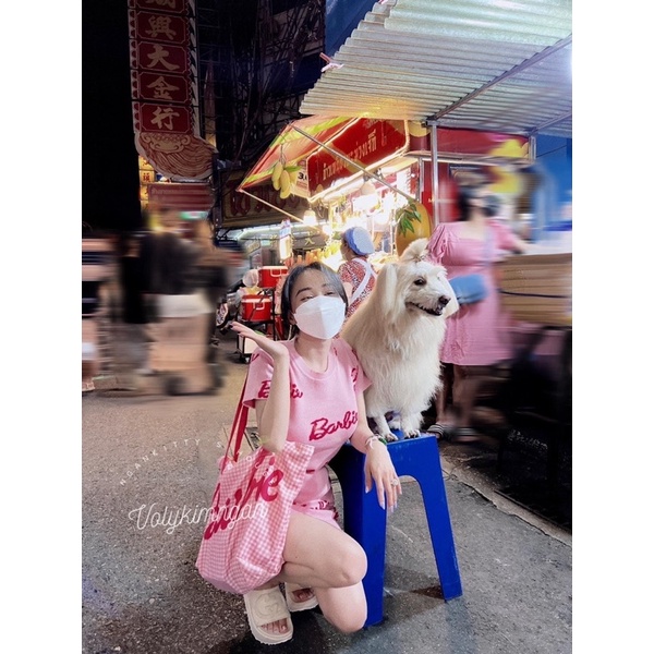 Đầm váy len dệt kim cổ tròn barbie hot hit