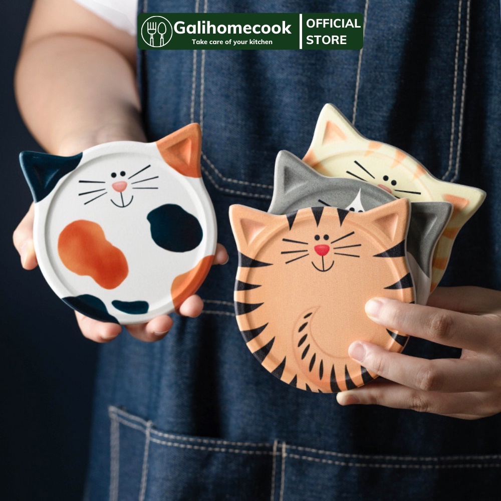 Đế lót ly, tấm lót cốc thấm nước dễ thương bằng gốm cao cấp | Galihomecook