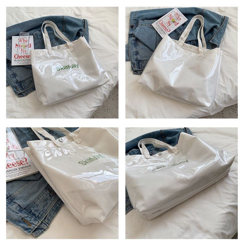 Túi ToTe , Túi Vải Canvas Skillfully Đeo Vai Bóng Chống Nước Đi Học Đi Chơi Phong cách Hàn Quốc
