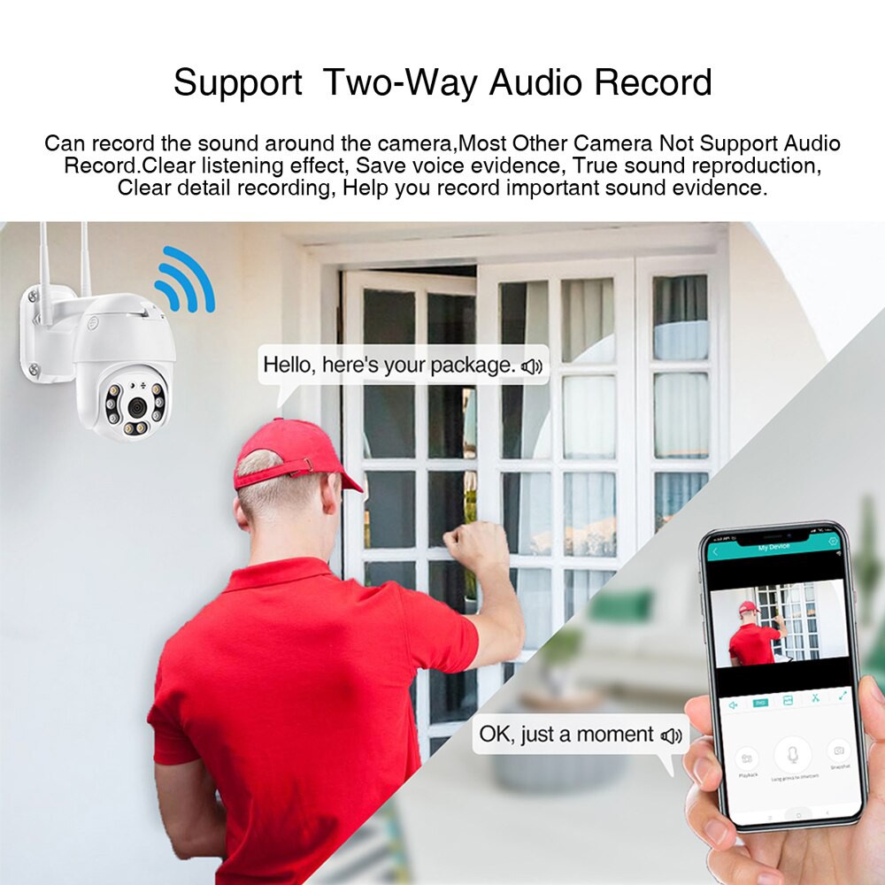 EVKVO - Tuya APP Smart Life 3MP PTZ CCTV IP Camera Wireless WIFI Outdoor CCTV Security Camera