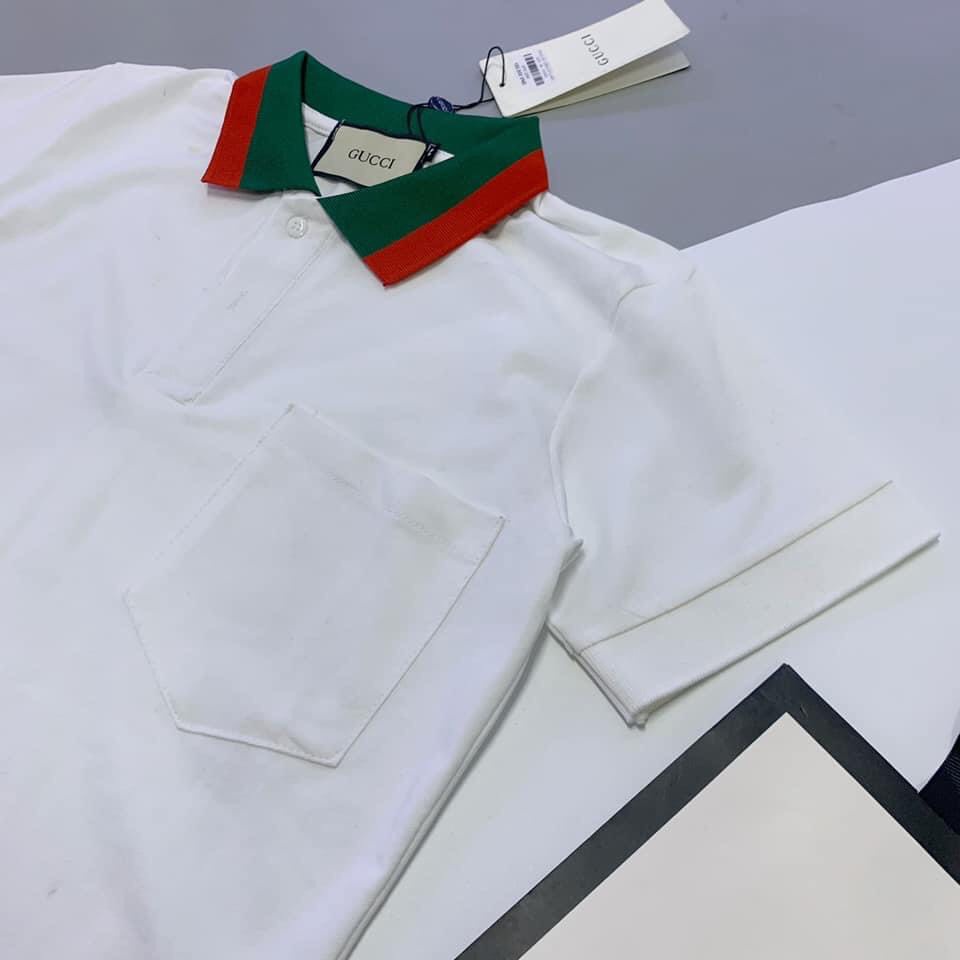 Áo Polo Nam Gucci Cổ Pha Vạch Xanh Đỏ Phối Túi Ngực Sang Trọng | BigBuy360 - bigbuy360.vn