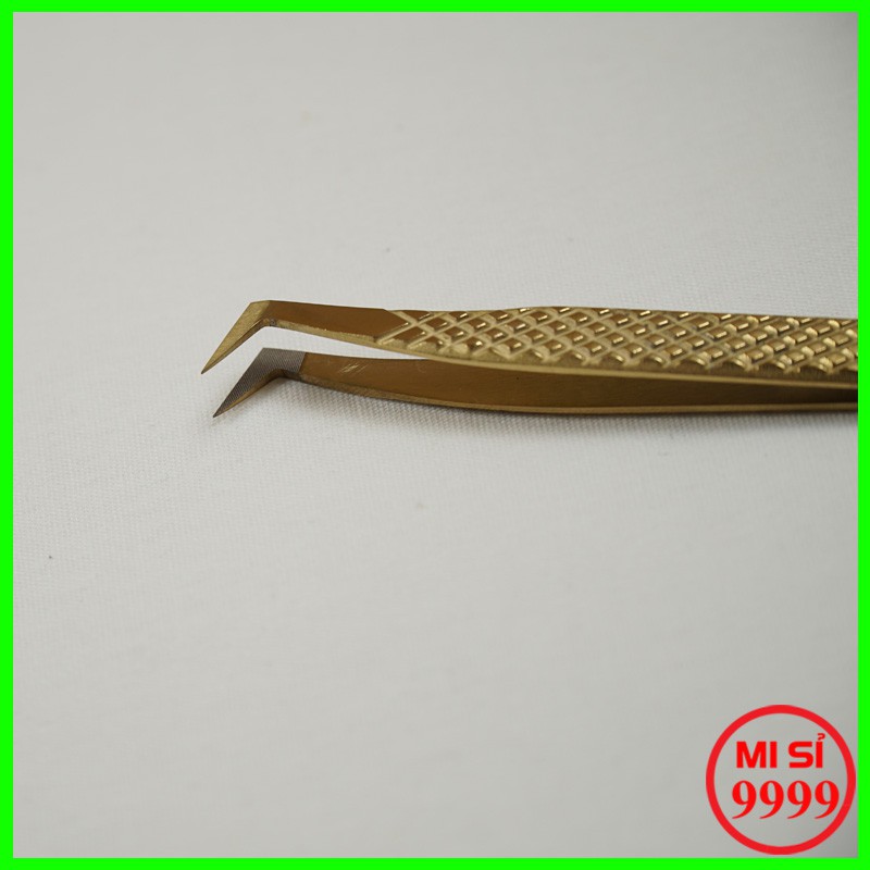 Nhíp volume vàng pakistan mũi nhám bao test 8-15d, được làm từ thép không gỉ dành cho thợ nối mi chuyên nghiệp