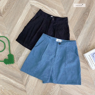 Quần short nhung gân nữ dày dặn Nhienvintage AQ384