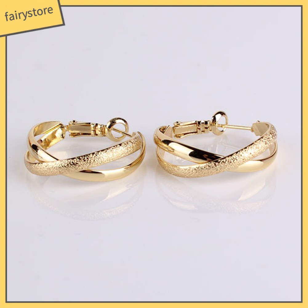 Bông tai tròn kiểu dáng cổ điển cho nữ