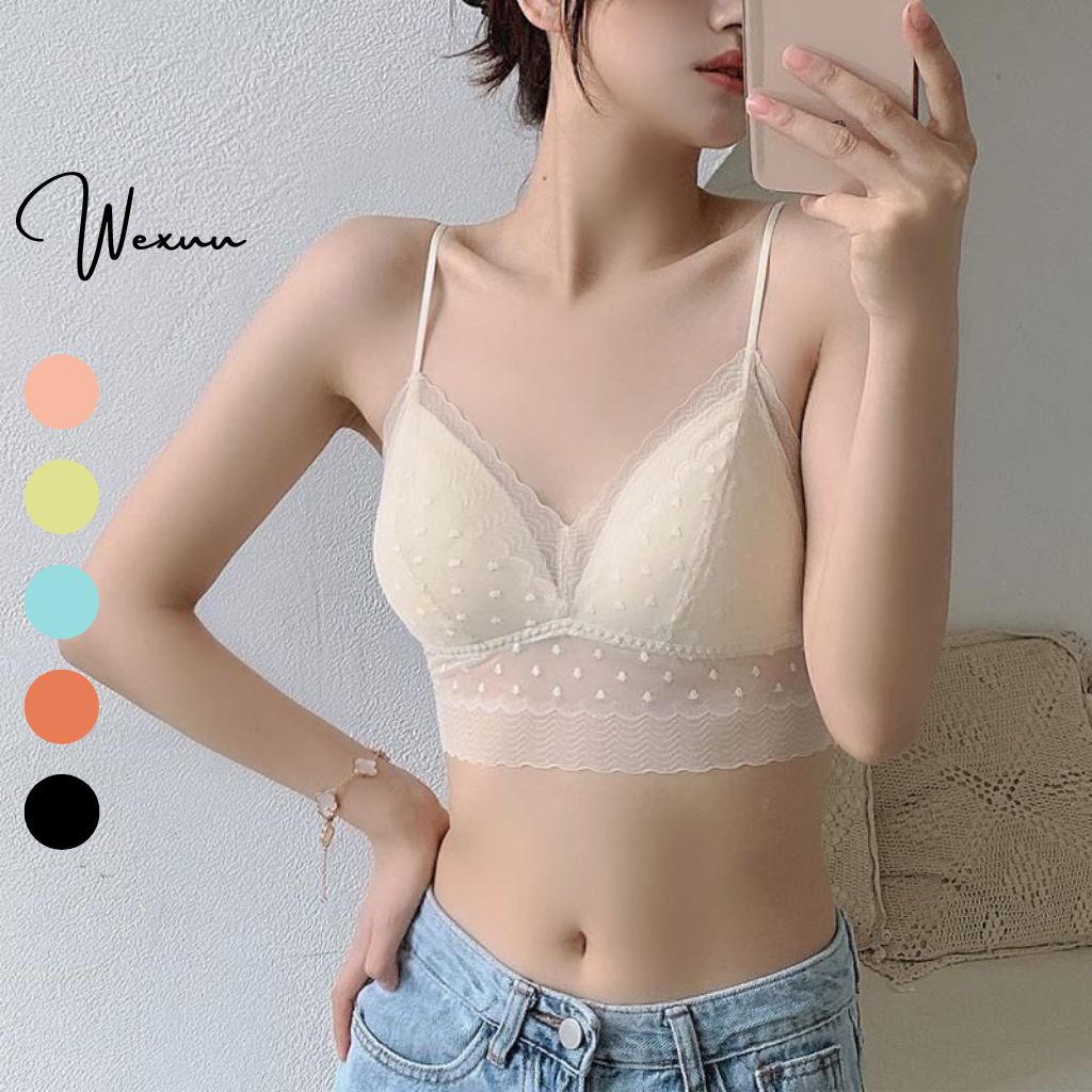 Áo bra 2 dây nữ Xuu Design, phối ren gợi cảm đệm mút mỏng thoáng mát - BR15